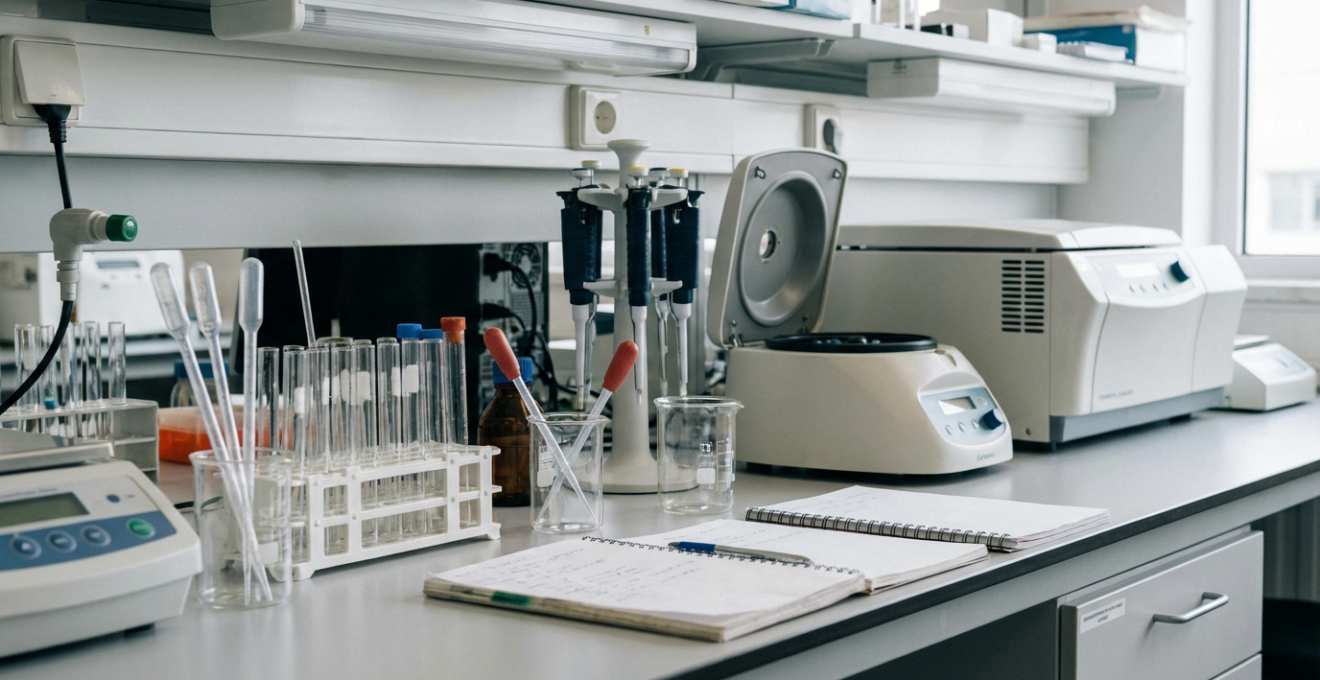 Ambiente di laboratorio per analisi di composti naturali con strumentazione scientifica